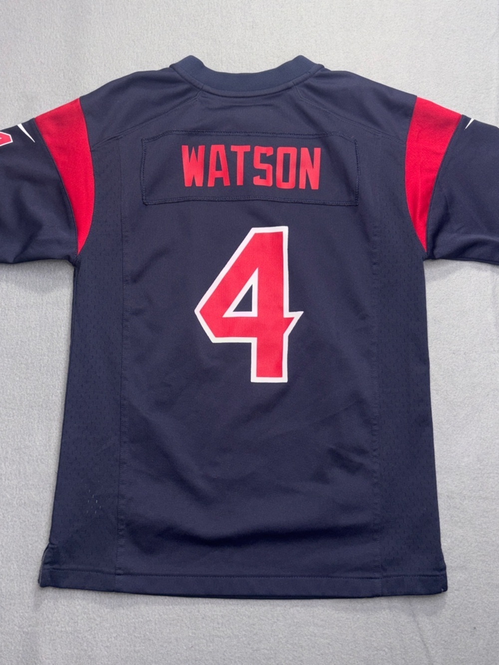 Kids Nike Houston Texans Deshaun Watson Navy Blue Home Game Football Jersey #4 M